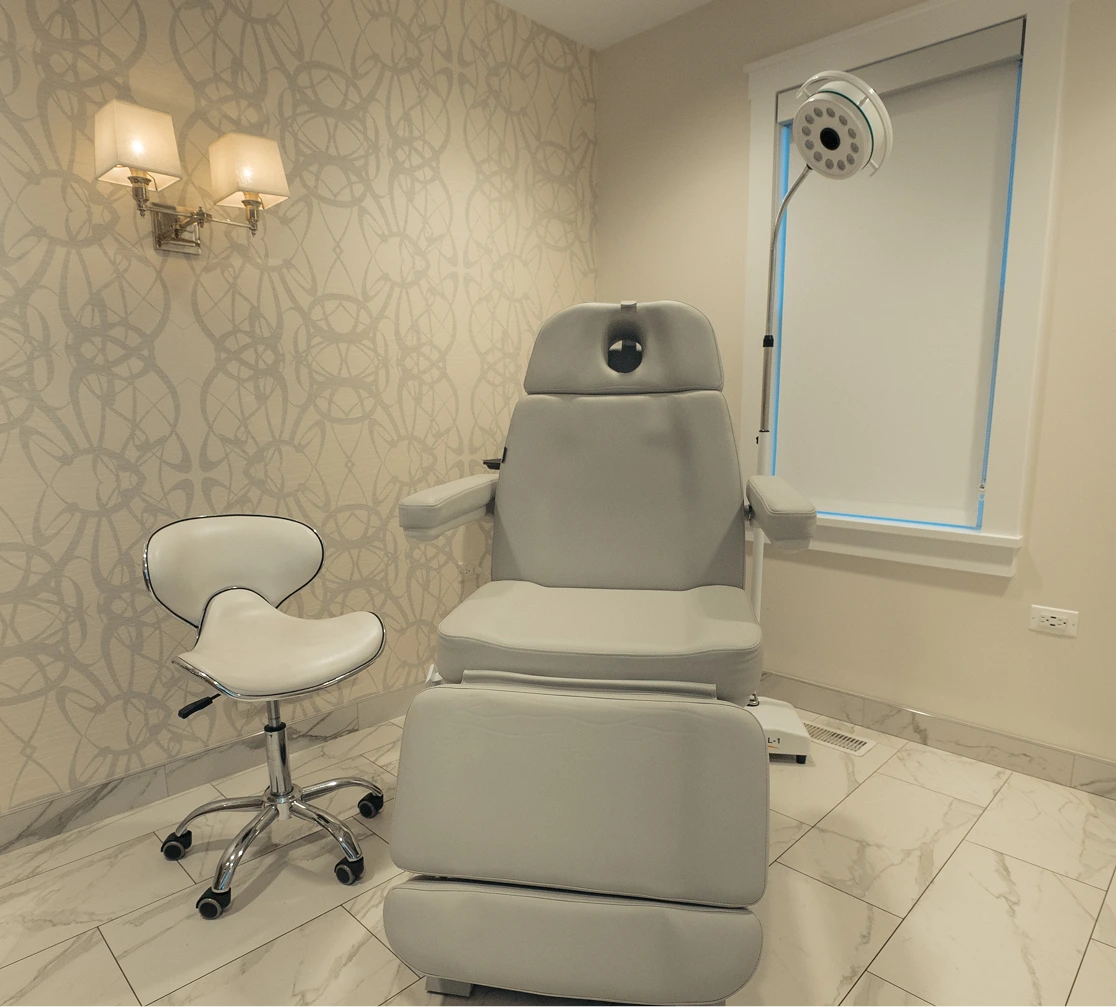 Treatment room at LuxeSkin Med Spa in Naperville